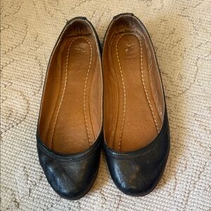 Frye • Carson Black Leather Ballet Flats